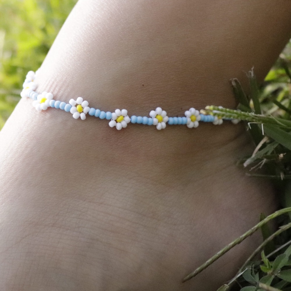 Handmade beaded anklet